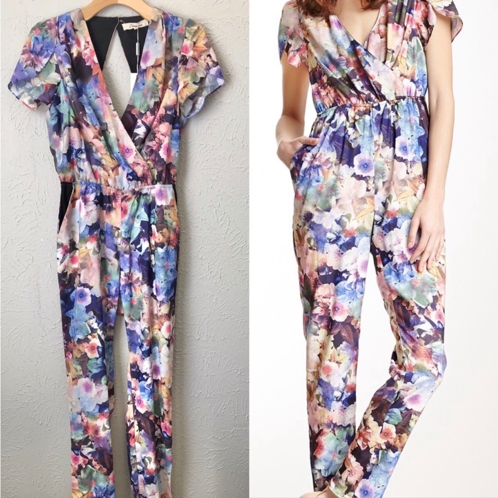 6 Shore Road floral jumpsuit small